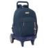 Safta el Ganso Eclipse Mochila con Carro - Bolsillo Frontal - Portabotellas - Asa y Hombreras Acolchadas - Tarjeta ID - Ruedas Antivibracion - 33L - 330x220x450mm - Color Azul Marino