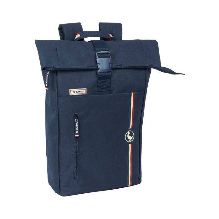 Safta el Ganso Eclipse Mochila para Portatil hasta 15.6" - Cremallera - Interior Acolchado - Correas Ergonomicas - Asa Forrada - 15.3L - 280x130x420mm - Color Azul Marino