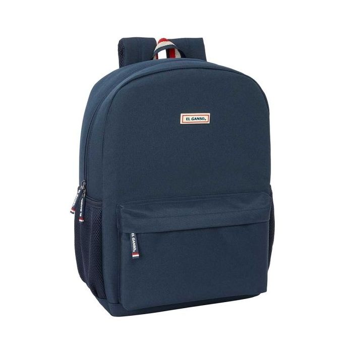 Safta el Ganso Eclipse Mochila Adaptable a Carro - Tirador Doble - Hombreras Ergonomicas - Bolsillo Frontal - Asa Superior - 18L - 320x140x430mm - Color Azul Marino