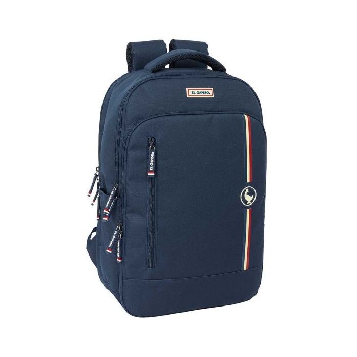 Safta el Ganso Eclipse Mochila para Portatil hasta 15.6" - Conector USB - Portabotellas - Organizador Frontal - Tirador Doble - Hombreras Acolchadas - 19.15L - 290x150x440mm - Color Azul Marino