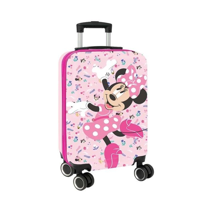 Safta Minnie Mouse Naive Maleta Trolley de Cabina 20” - Cierre con Candado - Interior con Bolsillos - Ruedas Giratorias 360° - Ajustable - 40.1L - 345x200x550mm - Color Rosa