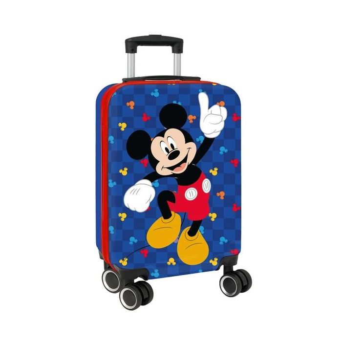 Safta Mickey Mouse Good Day Maleta Trolley de Cabina 20” - Cierre con Candado - Organizador con Cremallera - Cintas con PVC - Asa Flexible de PVC - 40.1L - 345x200x550mm - Color Azul Marino