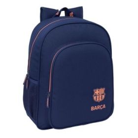 Safta F.C.Barcelona 2ª Equipacion Mochila - Adaptable a Carro - Bolsillos Laterales - Doble Tirador - Hombreras Acolchadas - Bolsillo Frontal - Asa de Mano - 15L - 320x120x380mm - Color Azul Marino
