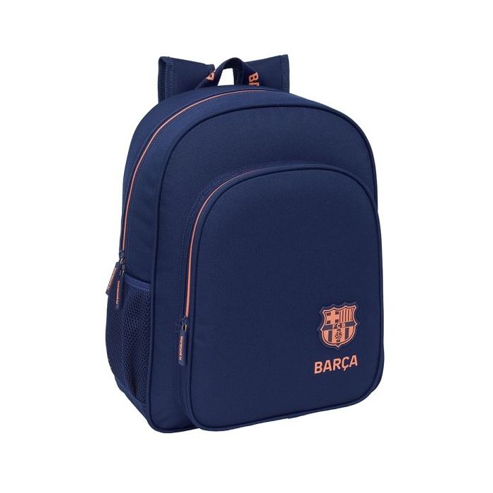Safta F.C.Barcelona 2ª Equipacion Mochila - Adaptable a Carro - Bolsillos Laterales - Doble Tirador - Hombreras Acolchadas - Bolsillo Frontal - Asa de Mano - 15L - 320x120x380mm - Color Azul Marino
