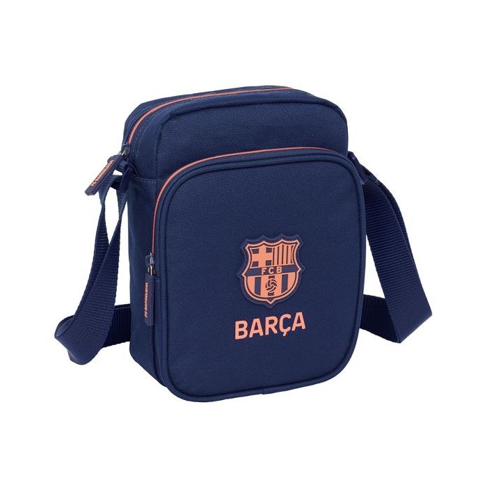 Safta F.C.Barcelona 2ª Equipacion Bandolera - Cremallera - Bolsillo Frontal - Bandolera Ajustable - Compartimento Trasero con Velcro - 2L - 160x60x220mm - Color Azul Marino