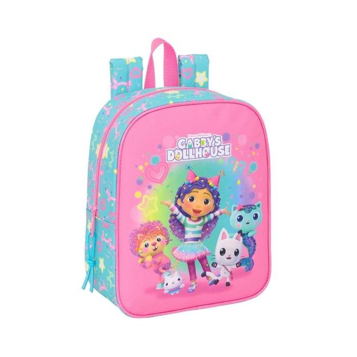 Safta Gabby's Dollhouse Confetti Mochila Guarderia - Tarjeta de Identificacion - Asa Superior - 6L - 220x100x270mm - Color Rosa