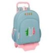 Safta Wicked Mochila con Carro - Portabotellas - Doble Tirador - Hombreras Acolchadas - Mochila Extraible - Ruedas de Goma - 21L - Color Turquesa