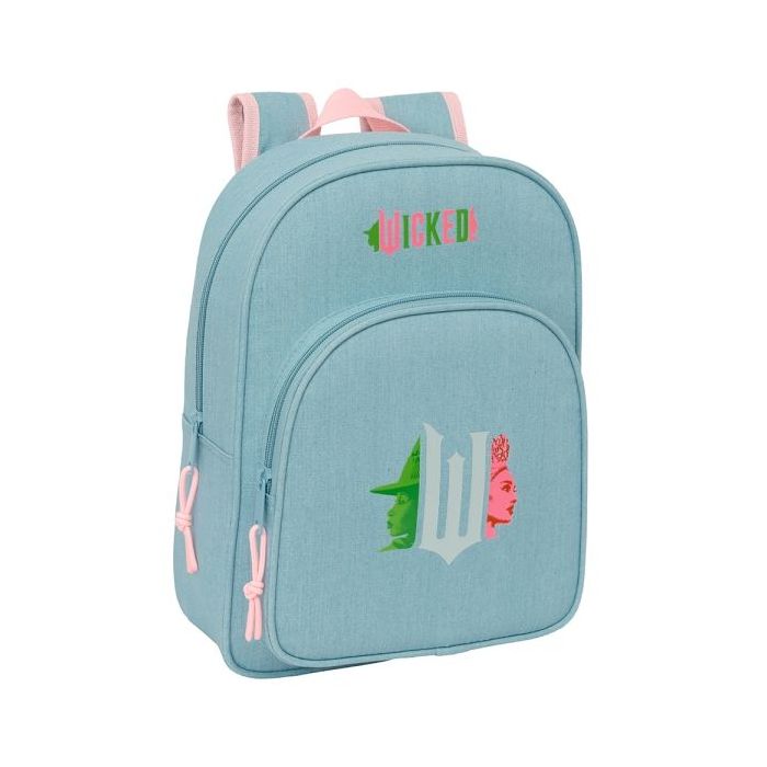 Safta Wicked Mochila Infantil - Adaptable a Carro - Portabotellas - Hombreras Acolchadas - Bolsillo Frontal - 10L - 260x110x340mm - Color Turquesa