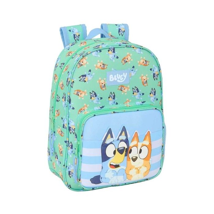 Safta Bluey Sisters Mochila Infantil - Adaptable a Carro - Portabotellas - Hombreras Acolchadas - Bolsillo Frontal - 10L - 260x110x340mm - Color Azul