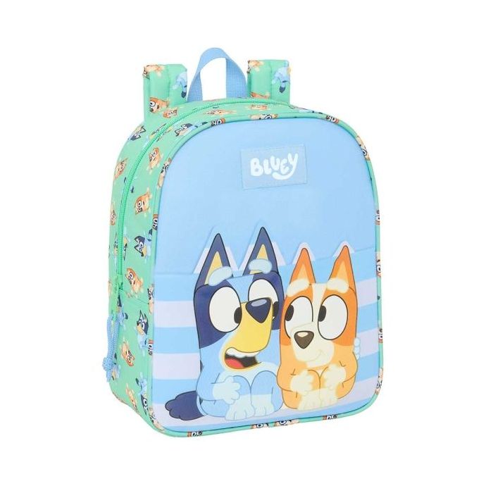 Safta Bluey Sisters Mochila Guarderia - Adaptable a Carro - Cremallera - Tarjeta de Identificacion - Asa de Mano Superior - 6L - 220x100x270mm - Color Azul