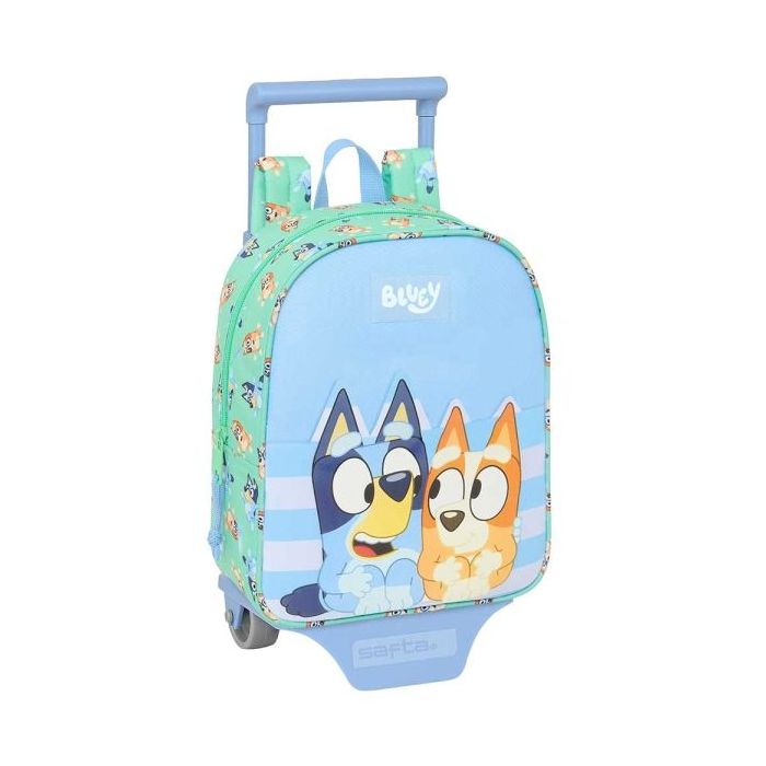Safta Bluey Sisters Mochila con Carro - Tarjeta ID - Asa Superior - Mochila Extraible - Material Resistente - 6L - 220x100x270mm - Color Azul