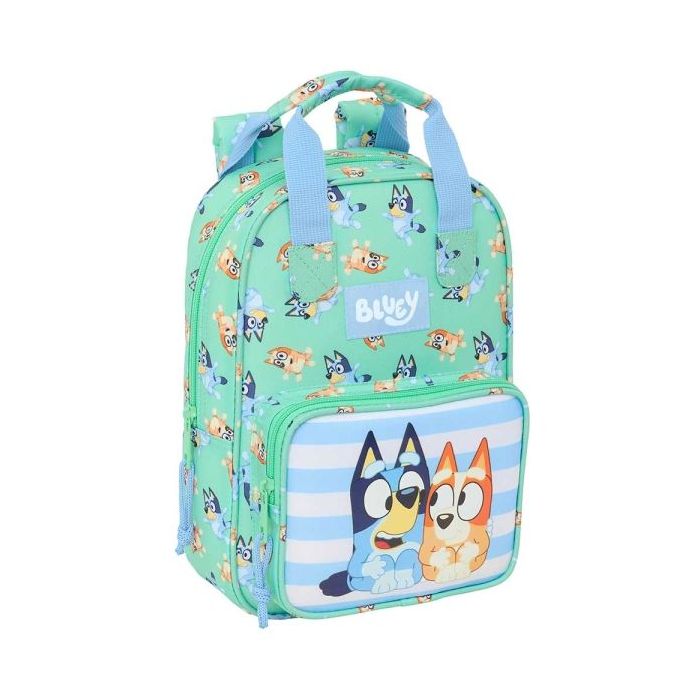 Safta Bluey Sisters Mochila Infantil - Bolsillo Frontal - Hombreras Acolchadas - Asa Forrada - 4.5L - Material Duradero - 200x80x280mm - Color Azul