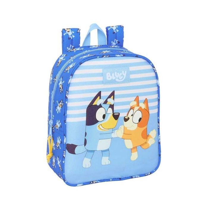 Safta Bluey Let'S Play Mochila Guarderia - Adaptable a Carro - Tarjeta ID - Asa Superior - 6L - Ideal para Guarderia - Ligera y Facil de Llevar - 220x100x270mm - Color Azul
