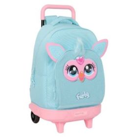 Safta Furby Mochila con Carro - Extraible - Bolsillo Frontal - Portabotellas - Tirador Doble - Hombreras Acolchadas - Asa Acolchada - Tarjeta ID - Base Reforzada - 33L - 330x220x450mm - Color Azul Claro