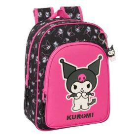 Safta Kuromi Mochila Infantil - Adaptable a Carro - Portabotellas - Hombreras Acolchadas - Bolsillo Frontal - 10L - 260x110x340mm - Color Negro y Rosa