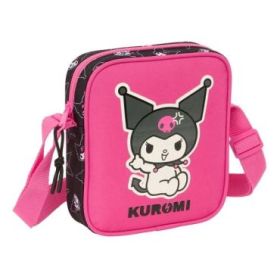 Safta Kuromi Bolsito con Bandolera - 1L - Material Duradero - Ideal para Uso Diario - 160x40x180mm - Color Negro y Rosa