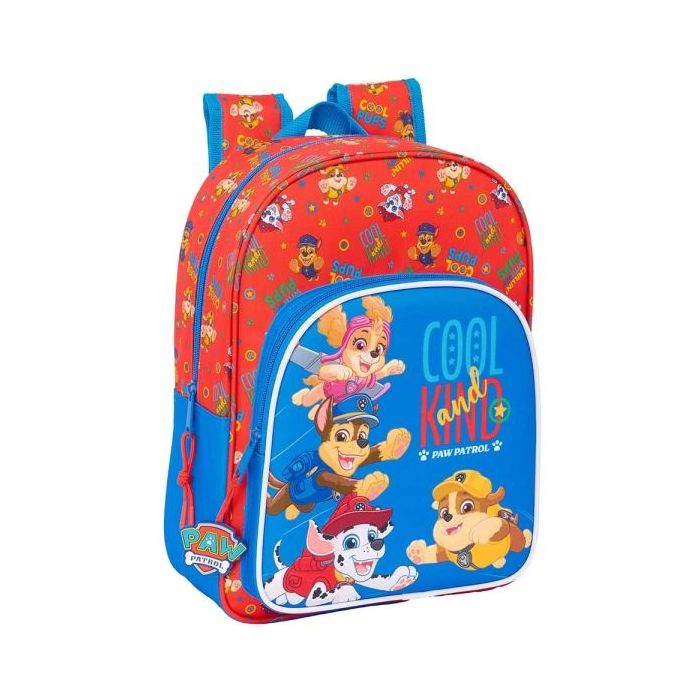 Safta Paw Patrol Cool Mochila Infantil - Adaptable a Carro - Portabotellas - Hombreras Acolchadas - Bolsillo Frontal - 10L - 260x110x340mm - Color Rojo y Azul