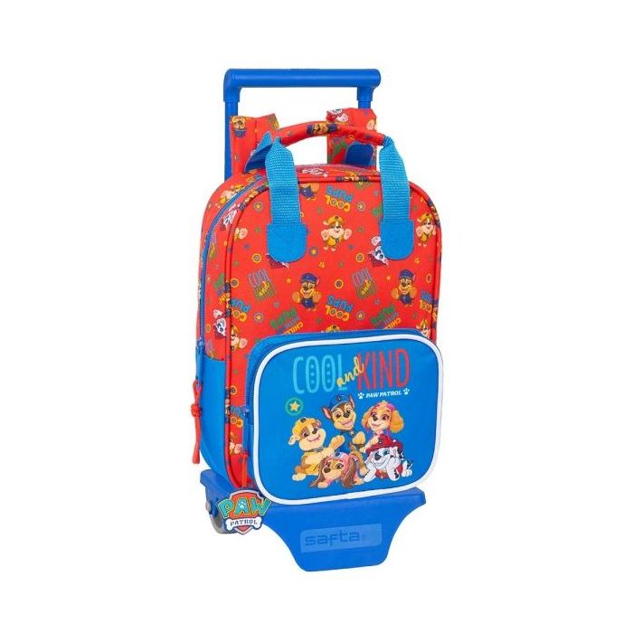 Safta Paw Patrol Cool Mochila con Carro - Bolsillo Frontal - Tarjeta ID - Asa Forrada - Mochila Extraible - Material Resistente - Altura Abierto 54cm - 4.5L - 200x80x280mm - Color Rojo y Azul