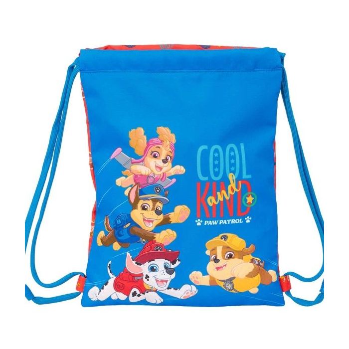 Safta Paw Patrol Cool Saco Plano - Bolsillo con Cremallera - Cierre con Cordones - 3L - 260x10x340mm - Color Azul