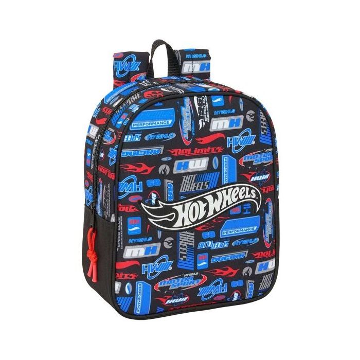 Safta Hot Wheels Mochila Guarderia - Adaptable a Carro - Cremallera - Tarjeta de Identificacion - Asa de Mano Superior - 6L - 220x100x270mm - Color Azul