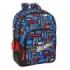 Safta Hot Wheels Mochila con 2 Compartimentos - Antirozaduras - Adaptable a Carro - Bolsillo Frontal - Portabotellas - Tirador Doble - Hombreras Acolchadas - 20L - 320x150x420mm - Color Azul