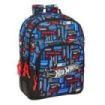 Safta Hot Wheels Mochila con 2 Compartimentos - Antirozaduras - Adaptable a Carro - Bolsillo Frontal - Portabotellas - Tirador Doble - Hombreras Acolchadas - 20L - 320x150x420mm - Color Azul