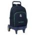 Safta Real Madrid 2ª Equipacion 25/26 Mochila con Carro - Portabotellas - Hombreras Acolchadas - Tarjeta ID - Bandeja PVC - Ruedas Antivibracion - 330x220x450mm - Color Azul Marino