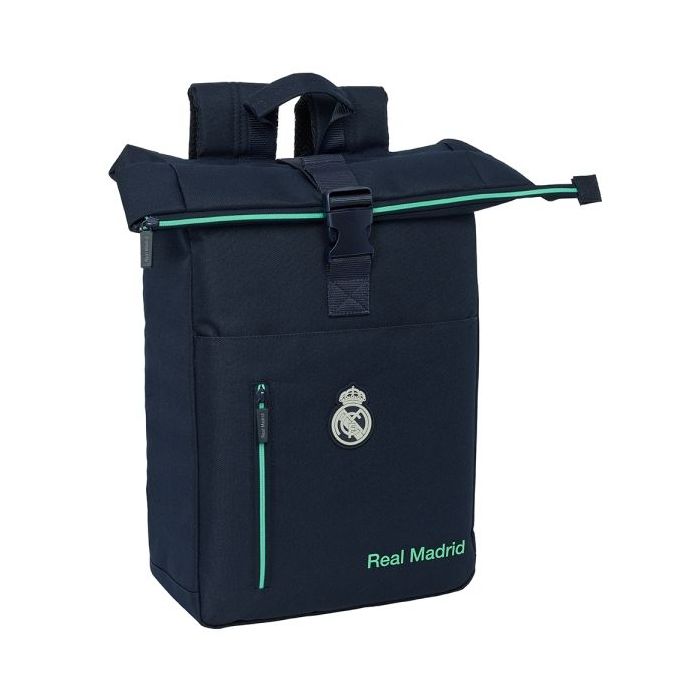 Safta Real Madrid 2ª Equipacion 25/26 Mochila para Portatil hasta 15.6" - Cremallera - Interior Acolchado - Hombreras Acolchadas - Asa Superior - 15.3L - 280x130x420mm - Color Azul Marino