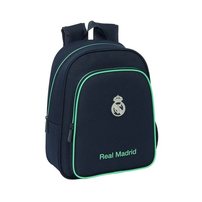 Safta Real Madrid 2ª Equipacion 25/26 Mochila Infantil - Adaptable a Carro - Portabotellas - Hombreras Acolchadas - Bolsillo Frontal - Asa Superior - 9L - 270x100x330mm - Color Azul Marino
