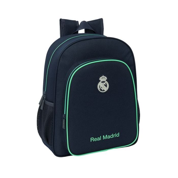 Safta Real Madrid 2ª Equipacion 25/26 Mochila - Adaptable a Carro - Portabotellas - Tirador Doble - Hombreras Acolchadas - Bolsillo Frontal - Asa de Mano - 15L - 320x120x380mm - Color Azul Marino