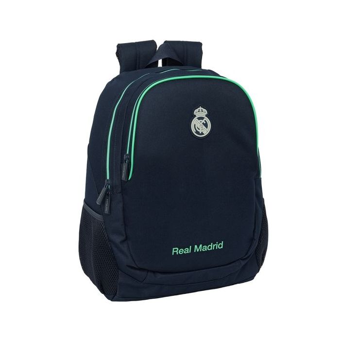 Safta Real Madrid 2ª Equipacion 25/26 Mochila Adaptable a Carro - Portabotellas - 2 Compartimentos - Tirador Doble - Hombreras Ergonomicas - Asa Superior - 23L - 320x160x440mm - Color Azul Marino