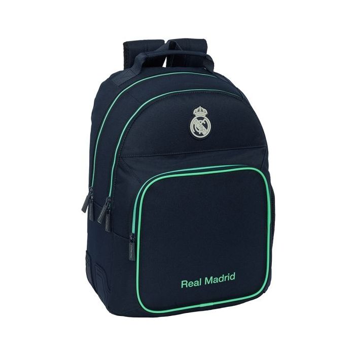 Safta Real Madrid 2ª Equipacion 25/26 Mochila con 2 Compartimentos - Antirozaduras - Adaptable a Carro - Portabotellas - Tirador Doble - Hombreras Ergonomicas - 320x150x420mm - Color Azul Marino