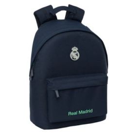 Safta Real Madrid 2ª Equipacion 25/26 Mochila para Portatil hasta 14.1" - Bolsillo para Tablet - Tirador Doble - Espalda Transpirable - 20L - 310x160x410mm - Color Azul Marino