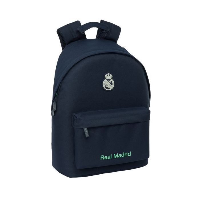 Safta Real Madrid 2ª Equipacion 25/26 Mochila para Portatil hasta 14.1" - Bolsillo para Tablet - Tirador Doble - Espalda Transpirable - 20L - 310x160x410mm - Color Azul Marino