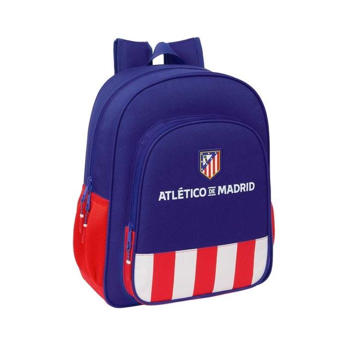 Safta Atletico de Madrid Mochila - Adaptable a Carro - Bolsillos Laterales - Doble Tirador - Hombreras Acolchadas - Asa Superior - 15L - 320x120x380mm - Color Azul Marino