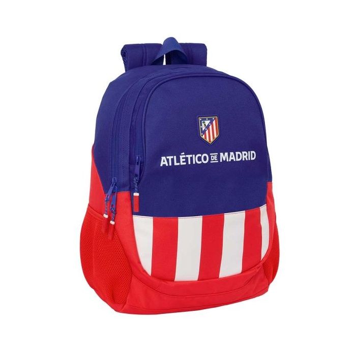 Safta Atletico de Madrid Mochila Adaptable a Carro - Portabotellas - Dos Compartimentos Grandes - Tirador Doble - Hombreras Ergonomicas - Asa de Mano - 23L - 320x160x440mm - Color Azul Marino