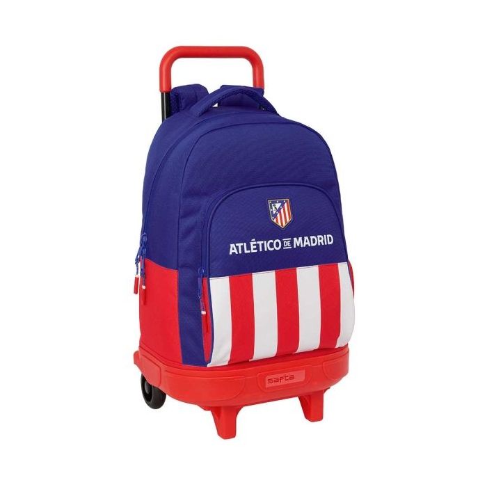 Safta Atletico de Madrid Mochila con Carro - Extraible - Bolsillo Frontal - Portabotellas - Tirador Doble - Hombreras Acolchadas - Tarjeta ID - Bandeja PVC - 33L - 330x220x450mm - Color Azul Marino