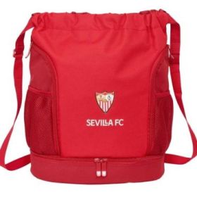 Safta Sevilla FC Saco Mochila - Bolsillo Interior con Cremallera - Bolsillos Laterales - Hombreras Ajustables - Resistente al Agua - 21.93L - 340x150x430mm - Color Rojo