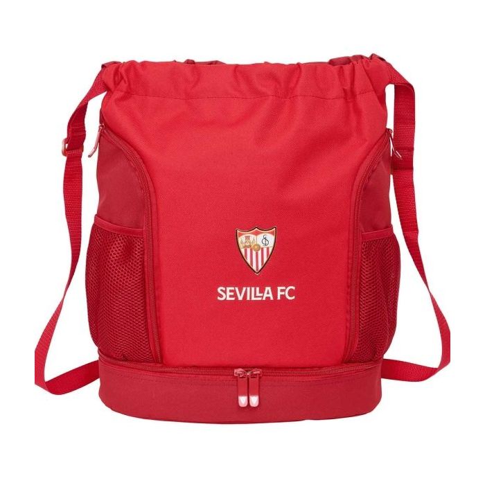 Safta Sevilla FC Saco Mochila - Bolsillo Interior con Cremallera - Bolsillos Laterales - Hombreras Ajustables - Resistente al Agua - 21.93L - 340x150x430mm - Color Rojo