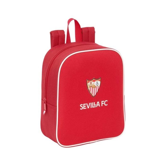 Safta Sevilla FC Mochila Guarderia - Adaptable a Carro - Tarjeta de Identificacion - Asa Superior Comoda - Resistente al Agua - 220x100x270mm - Color Rojo