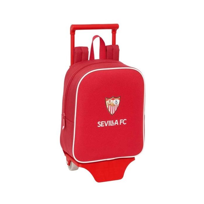 Safta Sevilla FC Mochila con Carro - Tarjeta ID - Asa Superior - Mochila Extraible - Carro Resistente - Resistente al Agua - Altura Abierto 54cm - 6L - 220x100x270mm - Color Rojo
