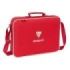Safta Sevilla FC Maletin con Cremallera - Bandolera Ajustable - Asa Forrada - Doble Tirador - Fondo Semirigido - Resistente al Agua - 6L - 380x60x280mm - Color Rojo