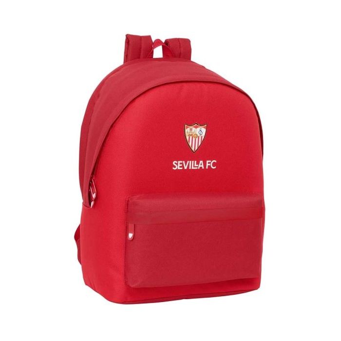 Safta Sevilla FC Mochila para Portatil hasta 15.6" - Antirrobo - Conector USB - Base Acolchada - Bolsillo Frontal - Tirador Doble - Hombreras Ergonomicas - 310x180x440mm - Color Rojo