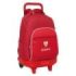 Safta Sevilla FC Mochila con Carro - Resistente al Agua - 33L - Bolsillo Frontal - Portabotellas - Tirador Doble - Hombreras y Espalda Acolchadas - Asa de Mano - Tarjeta ID - 330x220x450mm - Color Rojo