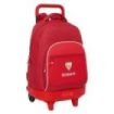 Safta Sevilla FC Mochila con Carro - Resistente al Agua - 33L - Bolsillo Frontal - Portabotellas - Tirador Doble - Hombreras y Espalda Acolchadas - Asa de Mano - Tarjeta ID - 330x220x450mm - Color Rojo