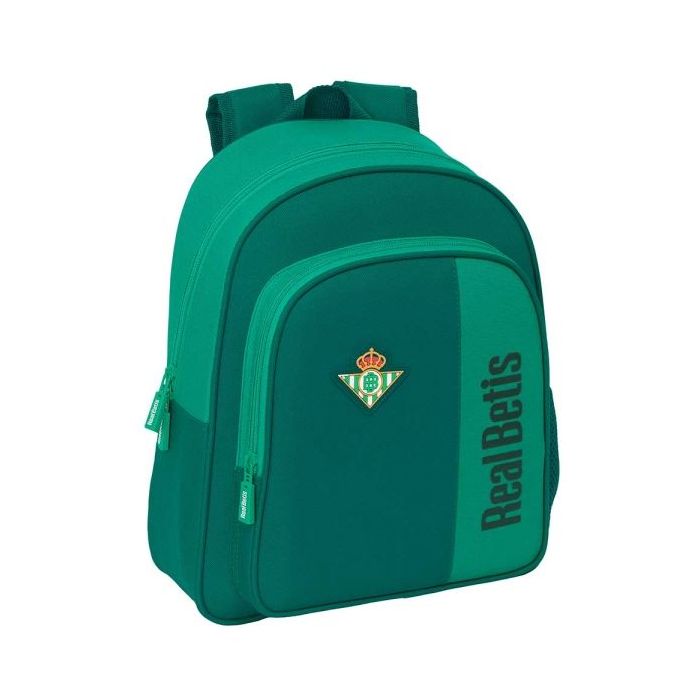 Safta Real Betis Balompie Mochila Infantil - Adaptable a Carro - Bolsillos Laterales - Hombreras Acolchadas - Bolsillo Frontal - Asa Superior - Resistente al Agua - 10L - 280x100x340mm - Color Verde