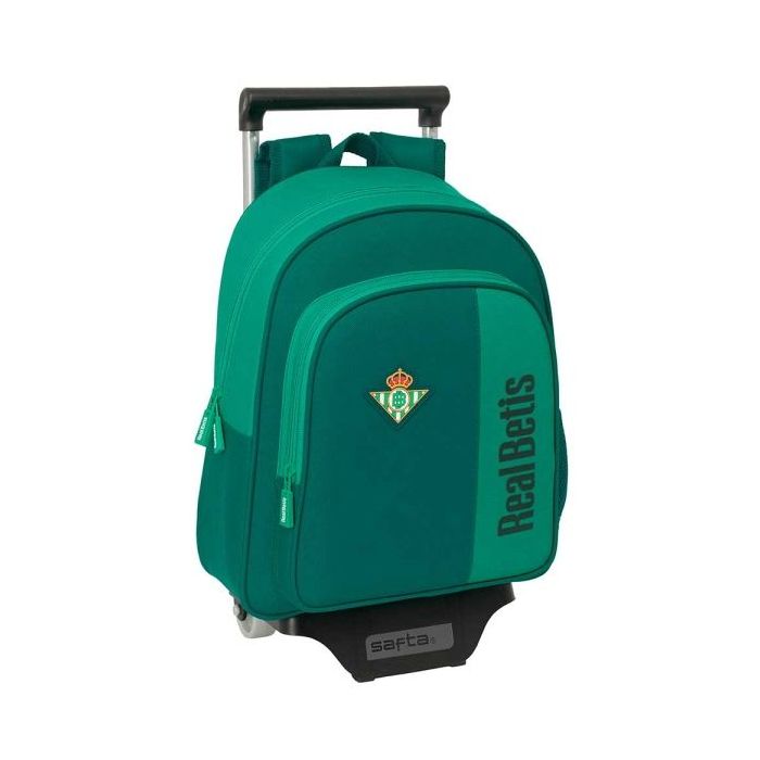 Safta Real Betis Balompie Mochila con Carro - Portabotellas - Hombreras Acolchadas - Resistente al Agua - Mochila Extraible - 10L - 28x10x67cm - Color Verde