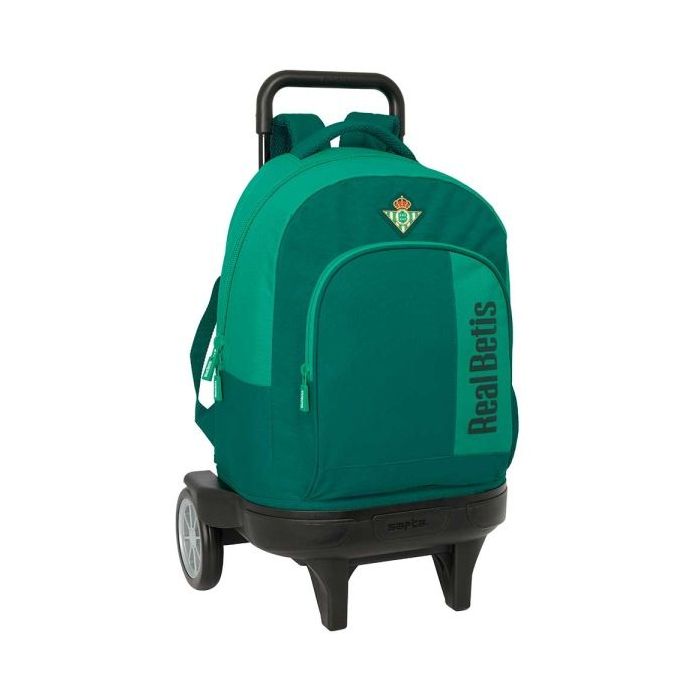 Safta Real Betis Balompie Mochila con Carro - Extraible - Bolsillo Frontal - Portabotellas - Tirador Doble - Hombreras Acolchadas - Tarjeta ID - Ruedas Antivibracion - 330x220x450mm - Color Verde