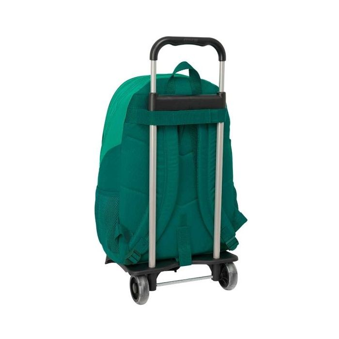 Safta Real Betis Balompie Mochila con Carro - Bolsillo Frontal - Tirador Doble - Hombreras Ergonomicas - Mochila Extraible - Ruedas de Goma - Resistente al Agua - 300x140x430mm - Color Verde