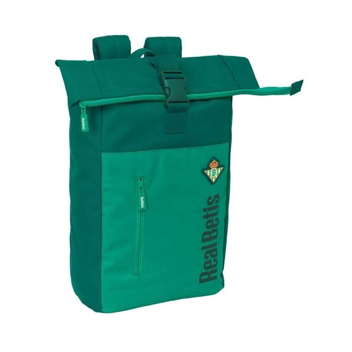 Safta Real Betis Balompie Mochila para Portatil hasta 15.6" - Cremallera - Interior Acolchado - Repelente al Agua - Hombreras Ergonomicas - Asa Superior - 280x130x420mm - Color Verde